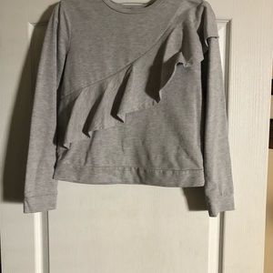 Gray ruffled sweatshirt from Nordstrom S